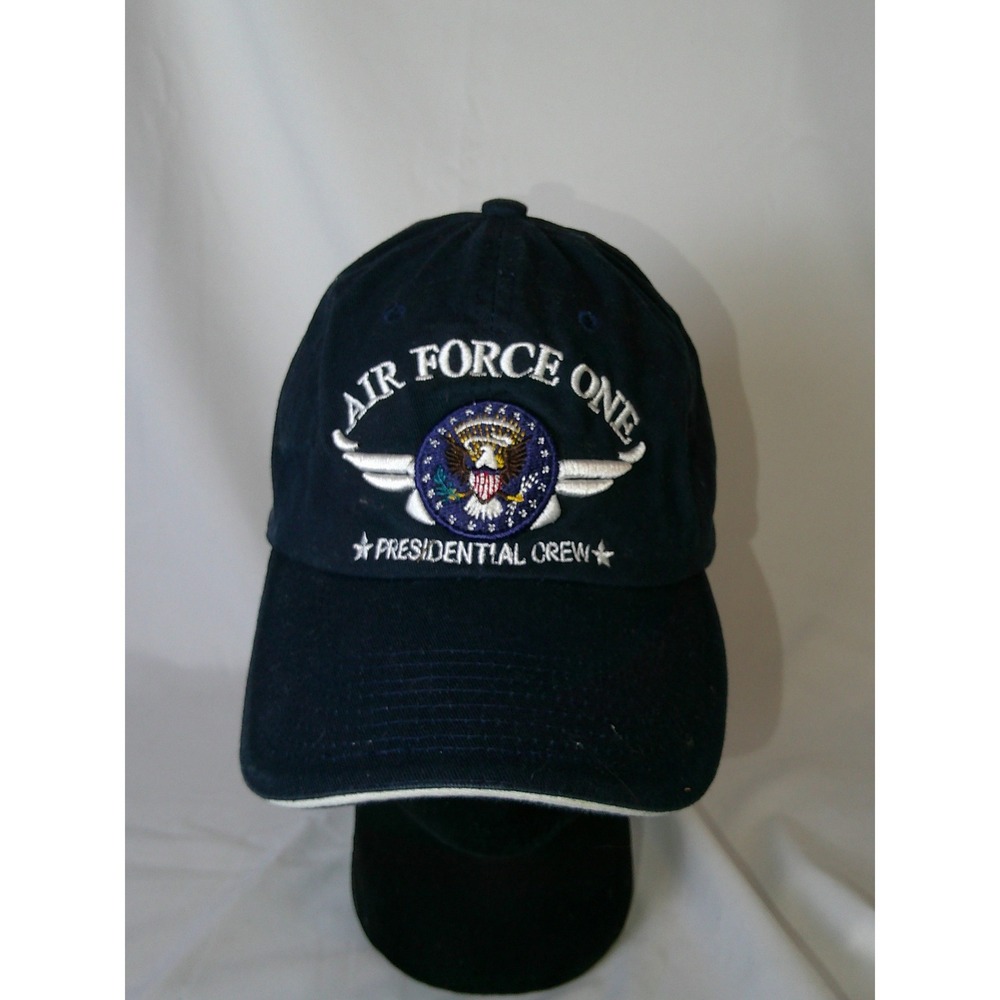 Old Glory Air Force One Presidential Crew Navy Blue Cotton Adjustable Hat Cap